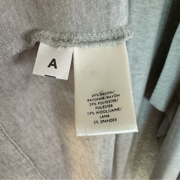 Ann Taylor Cascade Open Cardigan M medium gray violet lilac silver wool blend - Picture 4 of 8